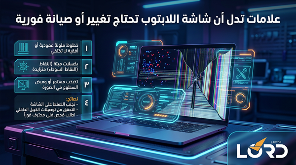 علامات تدل أن شاشة اللابتوب تحتاج تغيير أو صيانة فورية