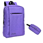 SMILE - حقيبة ظهر بلون واحد مع حقيبة يد صغيرة