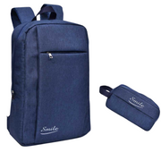 SMILE - حقيبة ظهر بلون واحد مع حقيبة يد صغيرة